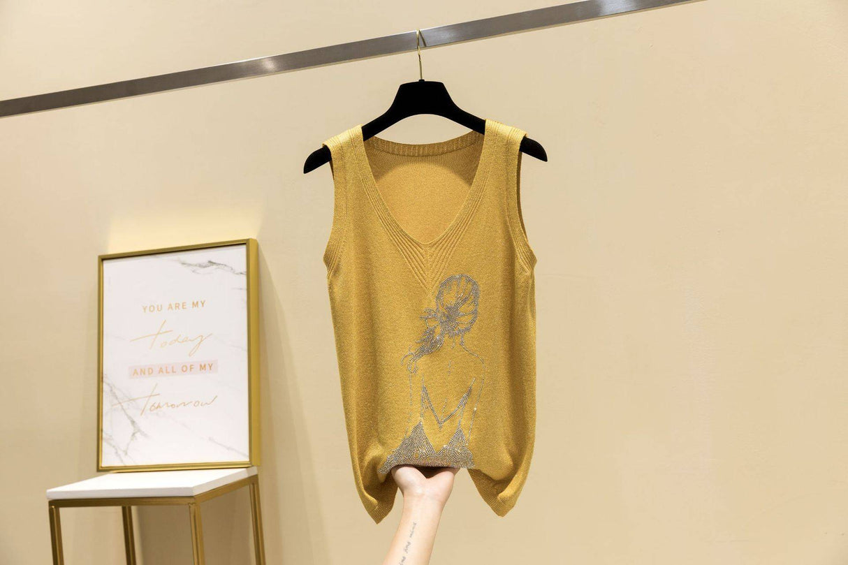 Glitter Print Tank Top From Kawaii Stop