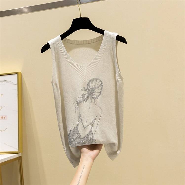 Glitter Print Tank Top From Kawaii Stop