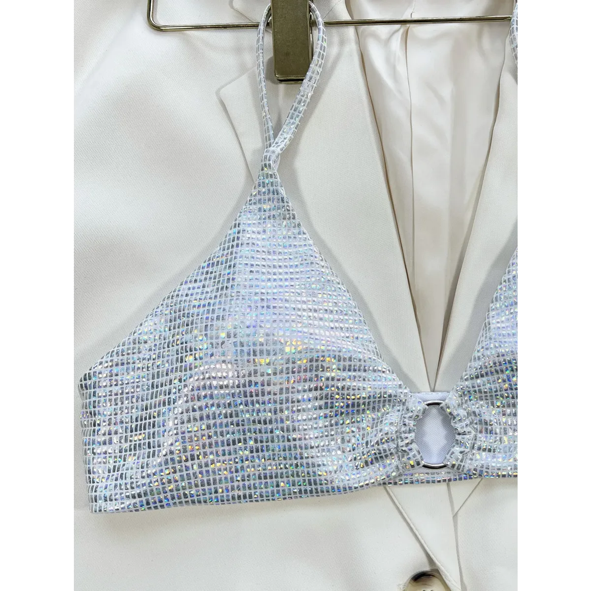 Glitter Sequin Bikini Set – Ring Detail Thong Swimwear from Kawaii Stop