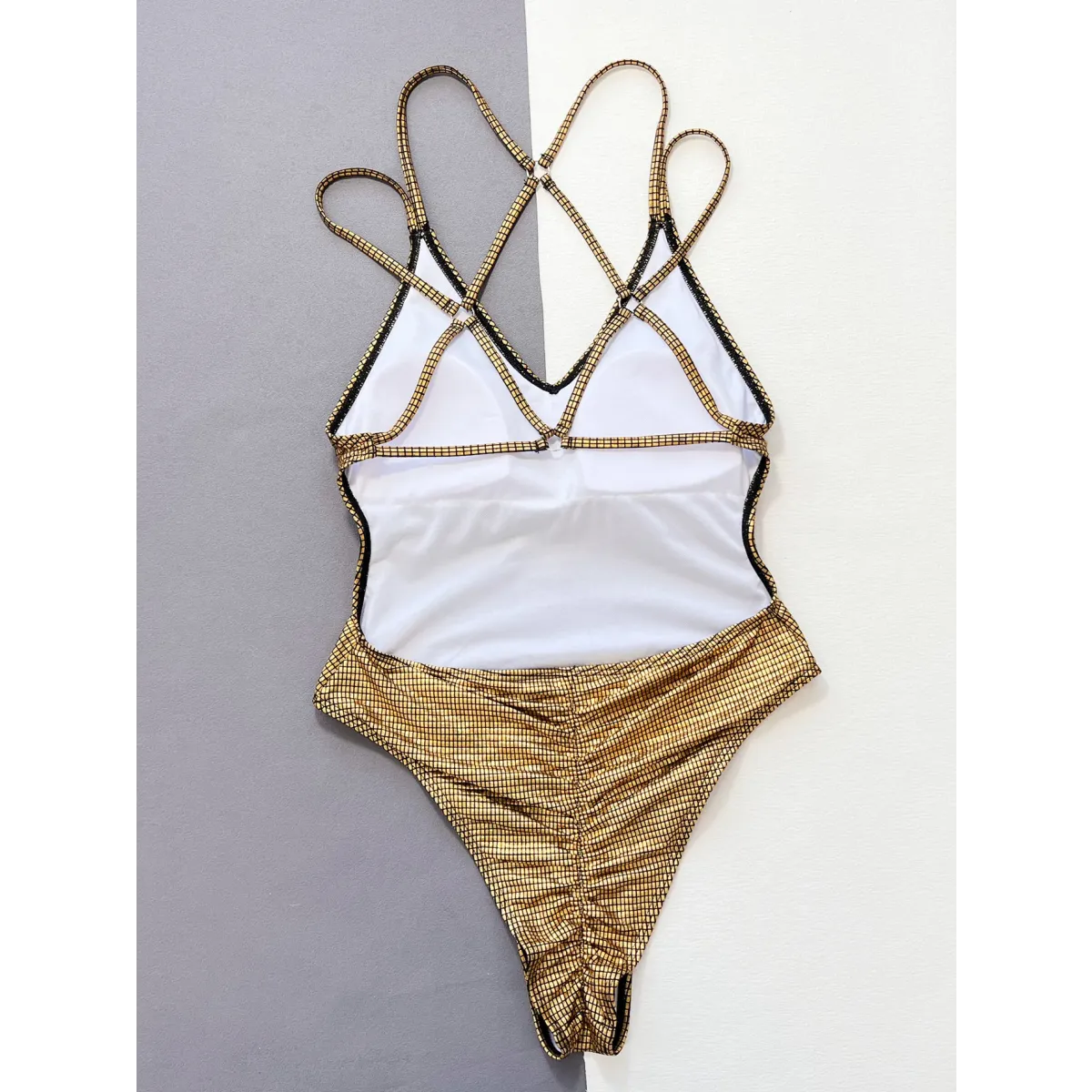 Glitter Sequin One-Piece Swimsuit – Crisscross Back Swimwear from Kawaii Stop