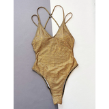 Glitter Sequin One-Piece Swimsuit – Crisscross Back Swimwear from Kawaii Stop