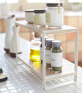 Two-Tier Riser - Steel + Wood from Yamazaki Home