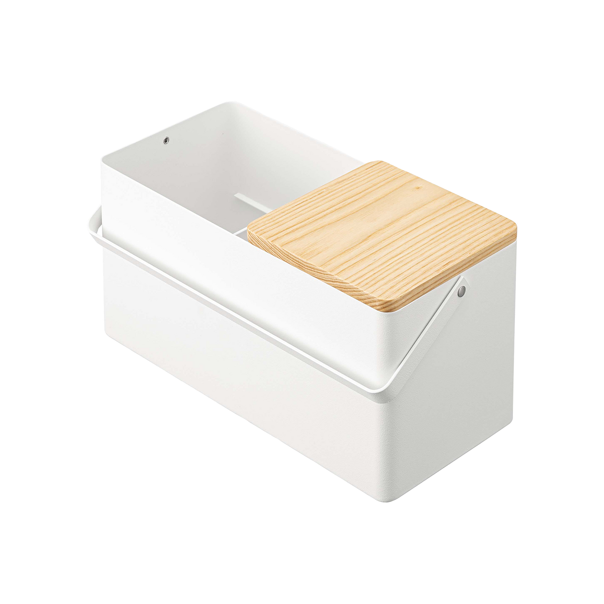 Makeup Organizer with Mirror - Steel + Wood from Yamazaki Home