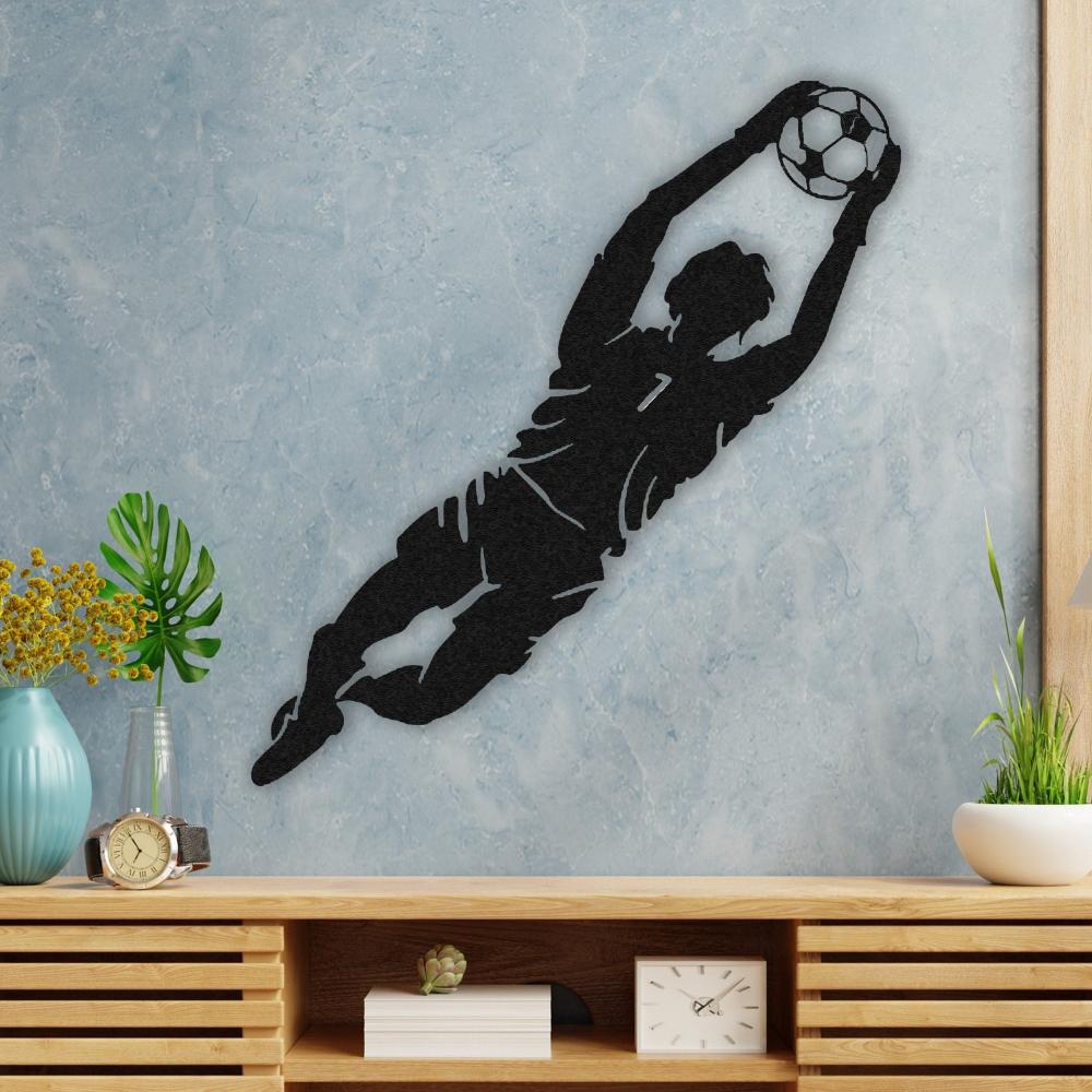 Goalkeeper Jumping Metal Wall Art from VITAHOME DESIGN LLC
