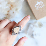 Moonlight Ring | Rainbow Quartz Crystal from Hiouchi Jewels