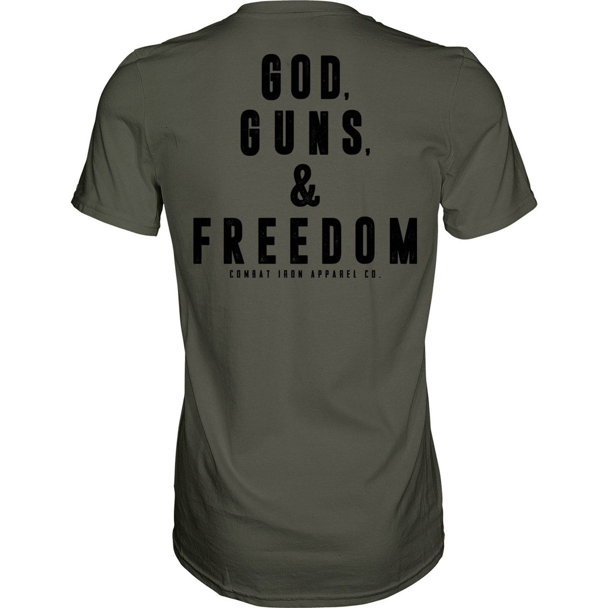 GOD, GUNS, & FREEDOM Men's T-Shirt From Combat Iron Apparel