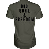GOD, GUNS, & FREEDOM Men's T-Shirt From Combat Iron Apparel