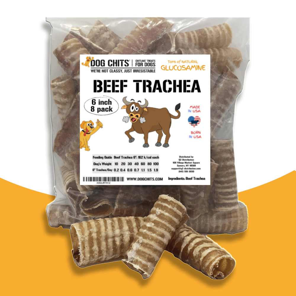 Beef Trachea for Dogs, 8 - 6 Inch Pieces from Dog Chits Pet Products