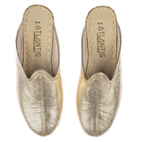 Women's Gold Slippers from Atlantis Handmade Shoes