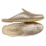 Women's Gold Slippers from Atlantis Handmade Shoes