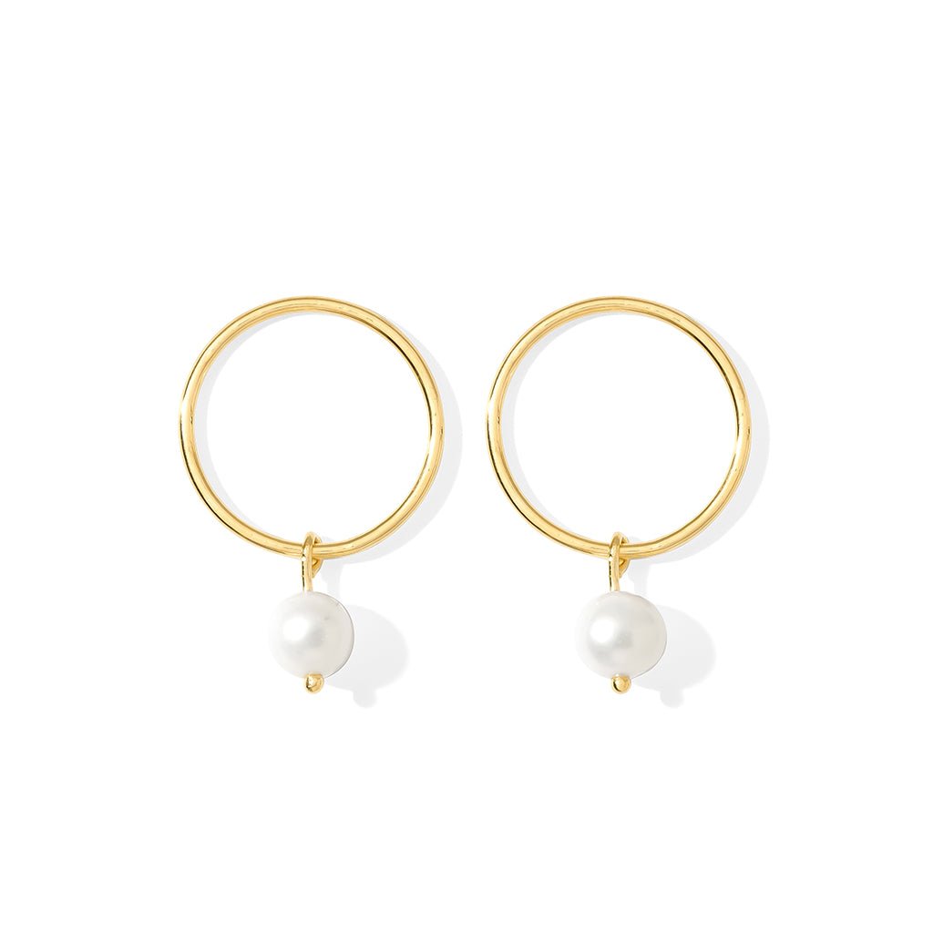 Circle Freshwater Pearl Earrings from SLATE + SALT
