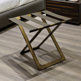 Arapaho-Foldable Metal Luggage Rack with Genuie Leather from VITAHOME DESIGN LLC
