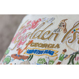 Golden Isles Hand-Embroidered Pillow from Quirks!