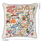 Golden Isles Hand-Embroidered Pillow from Quirks!
