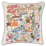 Golden Isles Hand-Embroidered Pillow from Quirks!