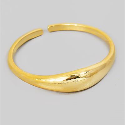 Gold Dipped Thin Signet Open Band Ring through MARKET