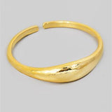 Gold Dipped Thin Signet Open Band Ring through MARKET