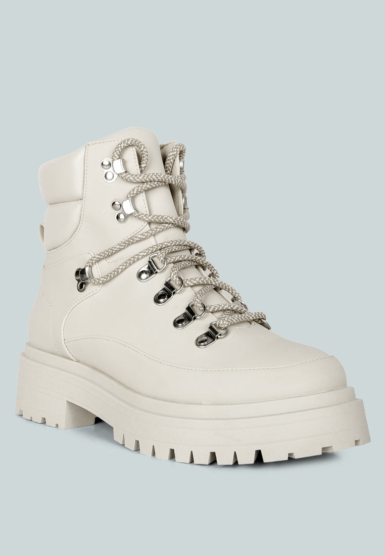 Goliath Lace Up Chunky Biker Boots from London Rag International