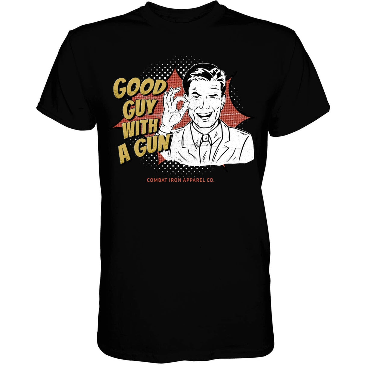 Good Guy With A Gun Comic Men's T-Shirt From Combat Iron Apparel