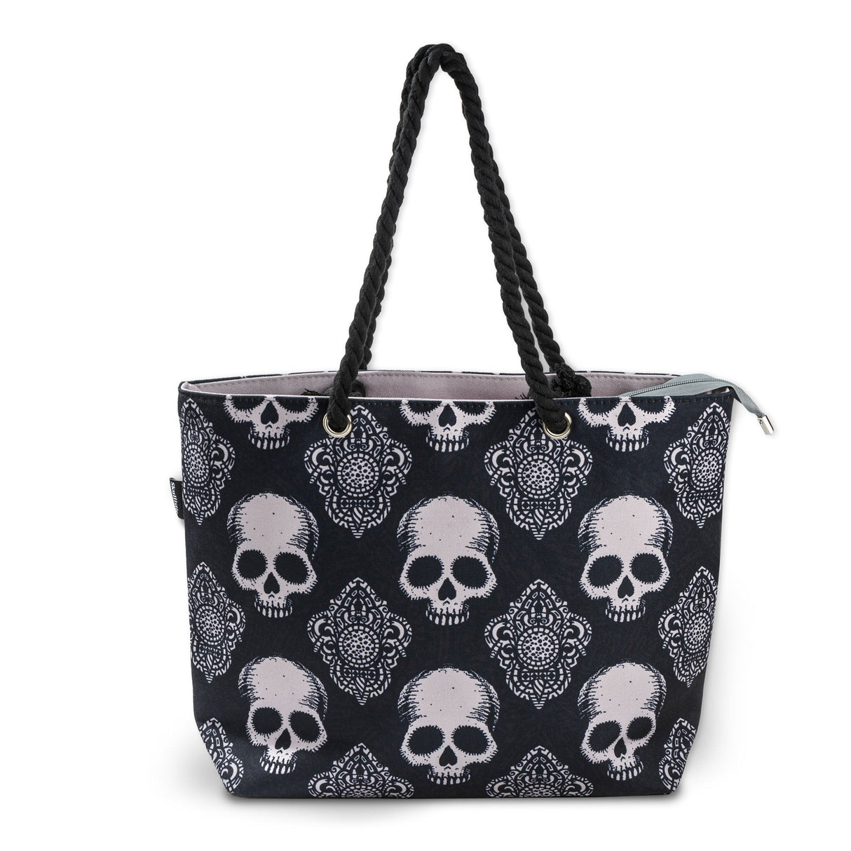 Gothic Black Skull Shoulder Beach Bag From Zapps Clothing