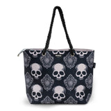Gothic Black Skull Shoulder Beach Bag From Zapps Clothing
