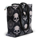 Gothic Black Skull Shoulder Beach Bag From Zapps Clothing