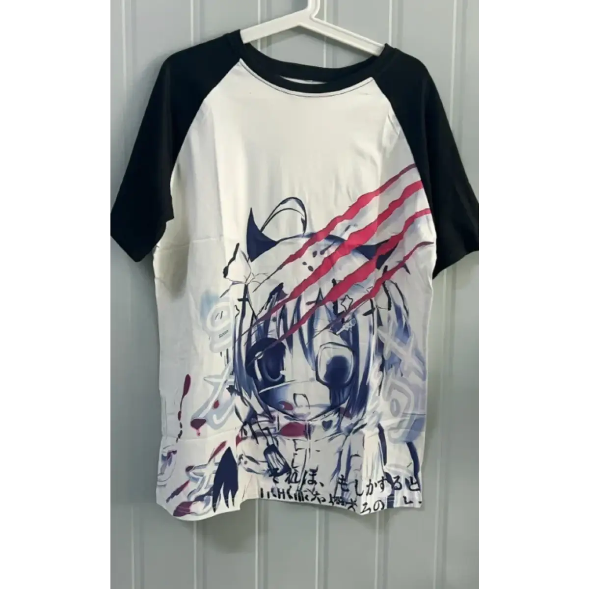 Black & White Gothic Anime T-Shirt – Harajuku Y2K Graphic Top From Kawaii Stop