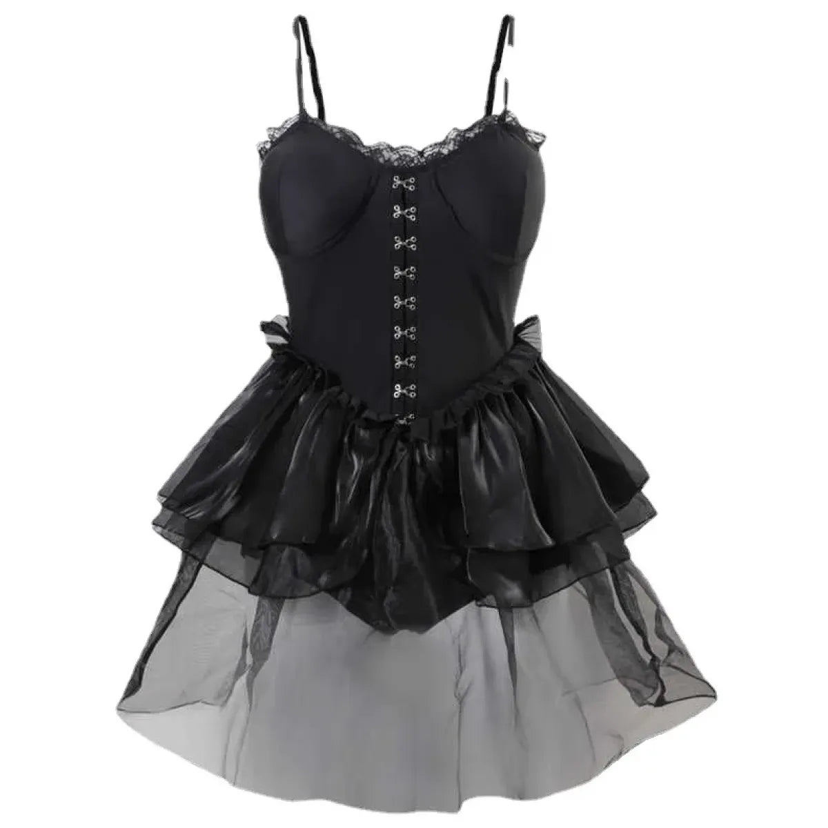 Lace One Piece Swimsuit – Gothic Corset Mini Dress Style Strap from Kawaii Stop