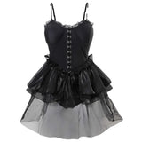 Lace One Piece Swimsuit – Gothic Corset Mini Dress Style Strap from Kawaii Stop
