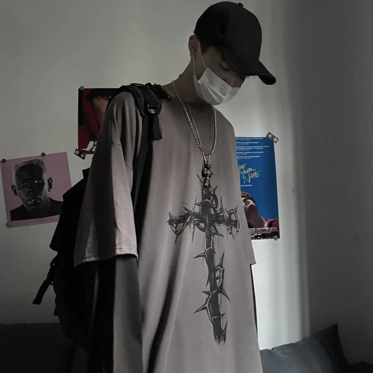 Gothic Cross Oversized T-shirt From Kawaii Stop