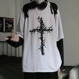 Gothic Cross Oversized T-shirt From Kawaii Stop