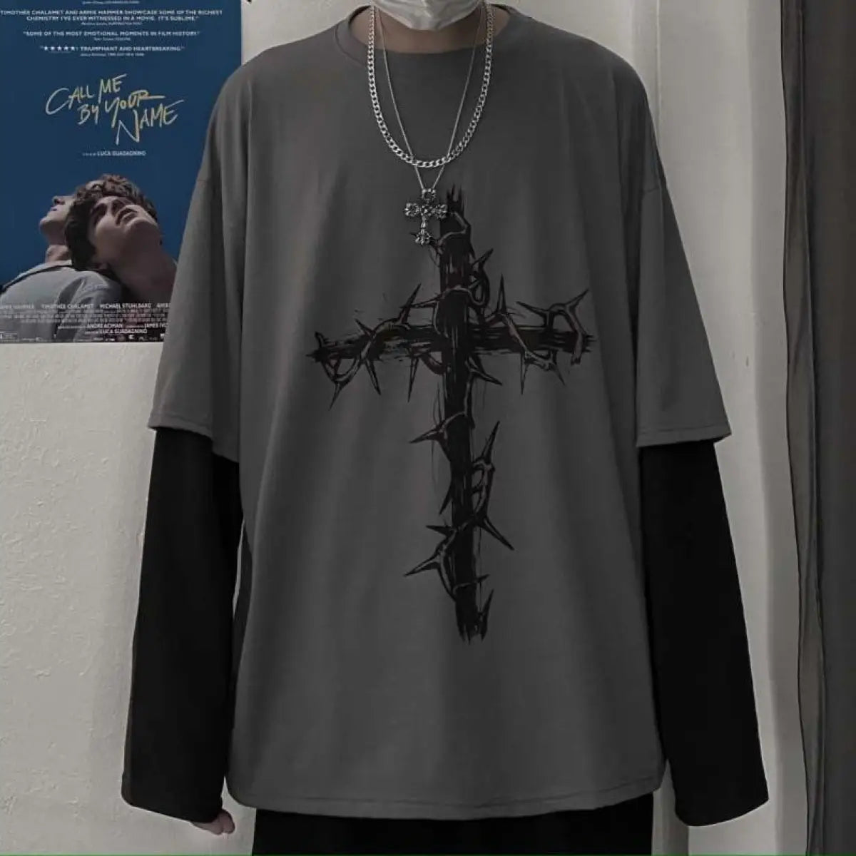 Gothic Cross Oversized T-shirt From Kawaii Stop