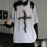Gothic Cross Oversized T-shirt From Kawaii Stop