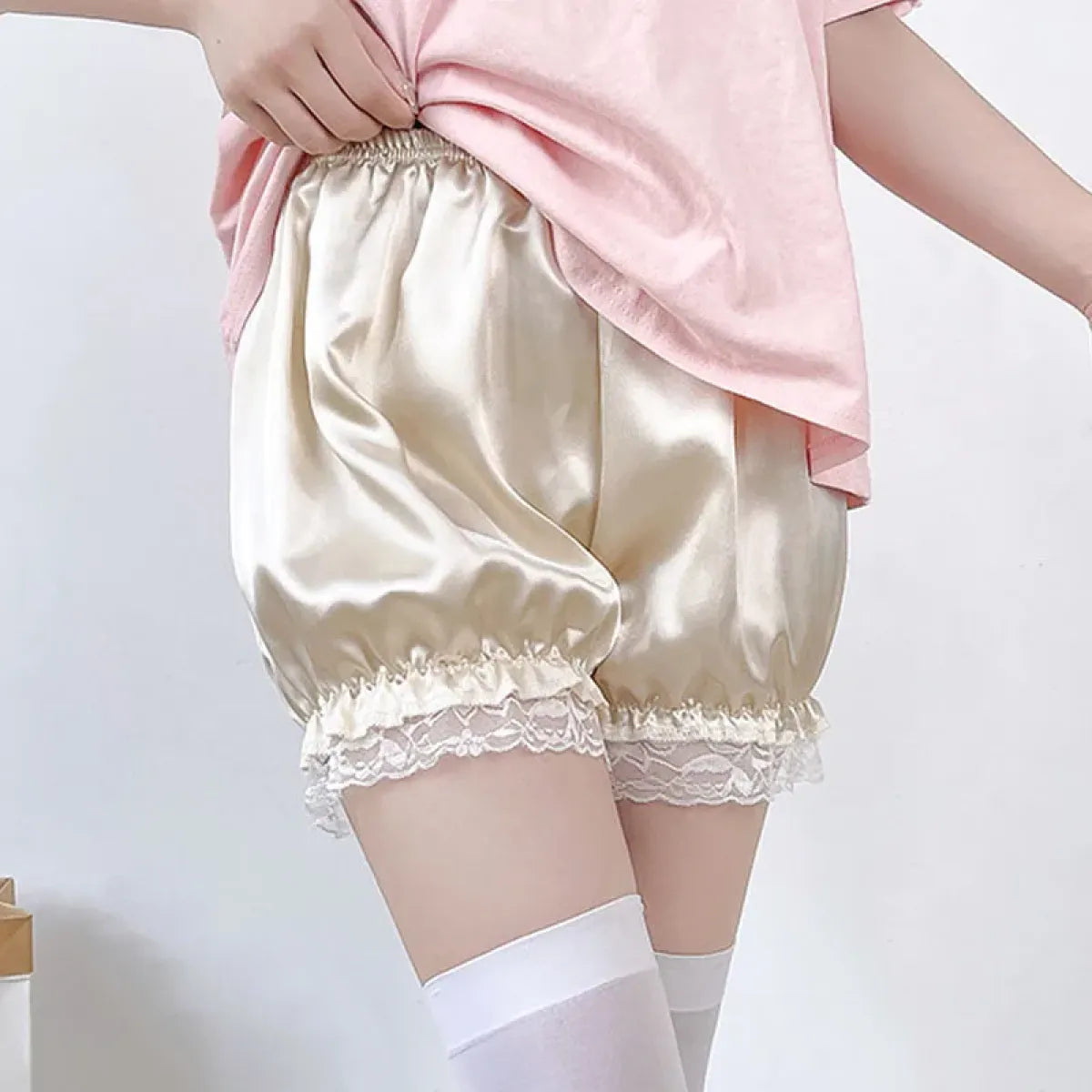 Gothic Lace Shorts - Sweet Bow Ruffle  Strap from Kawaii Stop