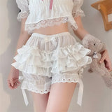 Gothic Lace Shorts - Sweet Bow Ruffle  Strap from Kawaii Stop