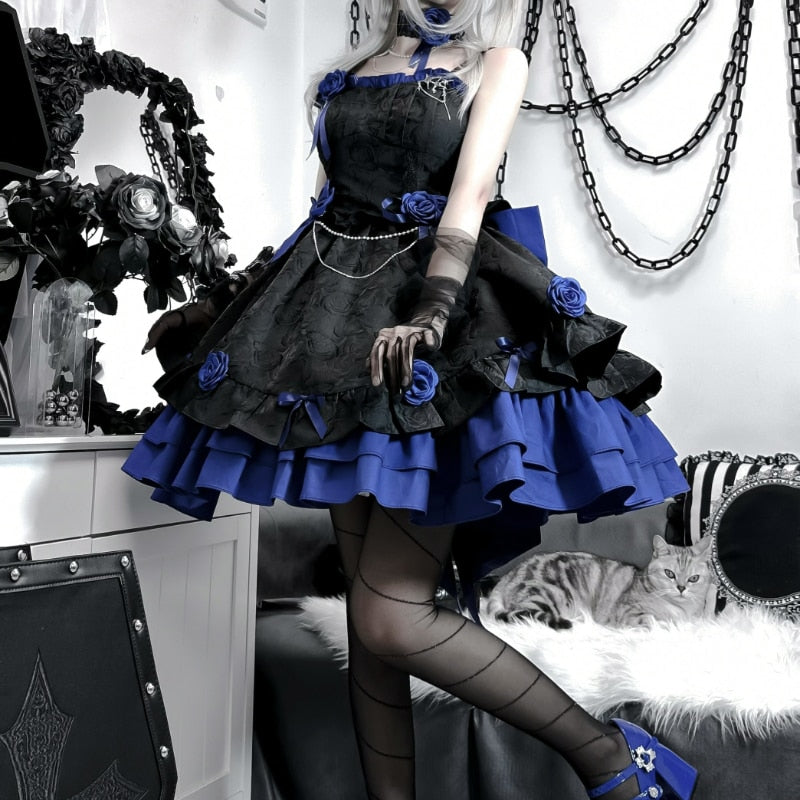 Dark Victorian Gothic Lolita Rose Dress From Kawaii Stop