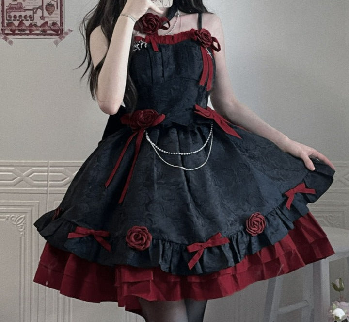 Dark Victorian Gothic Lolita Rose Dress From Kawaii Stop