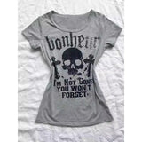 Gothic Punk Skull Print Tee – Y2K Vintage Slim Fit Top From Kawaii Stop