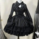 Gothic Victorian Lolita Dress - Punk Lace & Bow From Kawaii Stop