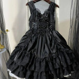 Gothic Victorian Lolita Dress - Punk Lace & Bow From Kawaii Stop