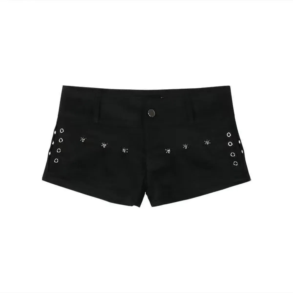 Gothic Y2K Denim Shorts – High Waist Harajuku Emo Style Strap from Kawaii Stop