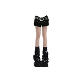 Gothic Y2K Denim Shorts – High Waist Harajuku Emo Style Strap from Kawaii Stop