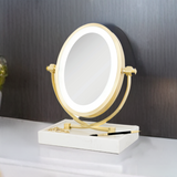 Brooklyn LED Lighted Makeup Mirror with Magnification & Marble Tray from Zadro