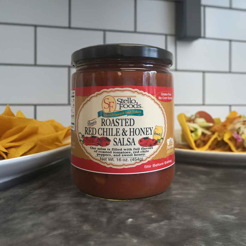 Stello Foods - Rosie's Roasted Red Chile & Honey Salsa 16 oz from Stello Foods