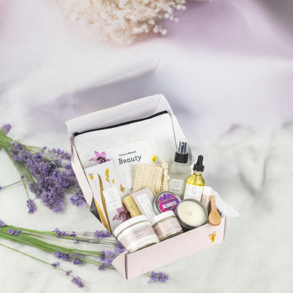 Spa Gift Box, Natural Lavender Bath & Body Relaxing Package for Friend from Lizush