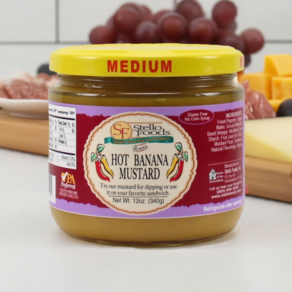 Stello Foods - Rosie's Hot Banana Pepper Mustard 13 oz From Stello Foods