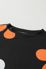 Black Floral Short Sleeve Top from MsDressly