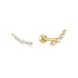 Graduated CZ Bar Earrings from eklexic
