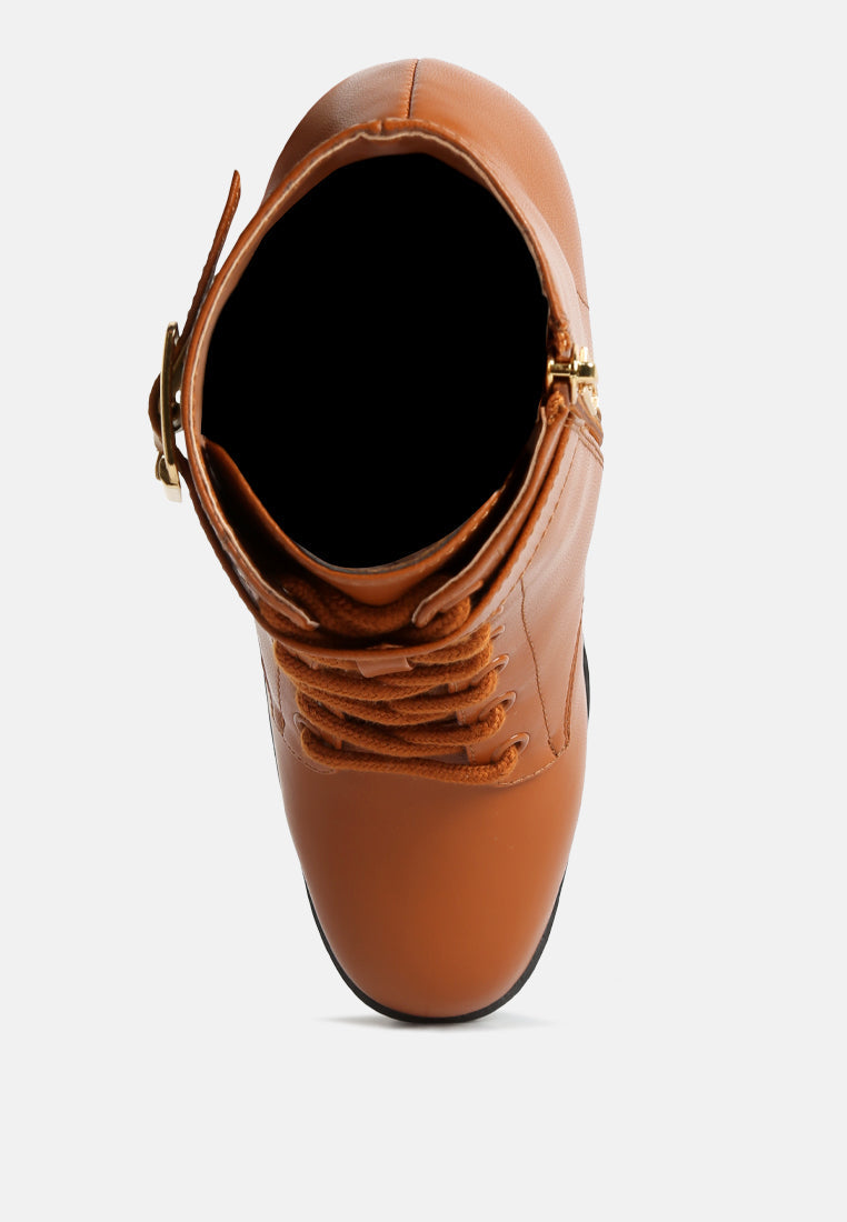Grahams Faux Leather Lace Up Boots from London Rag International