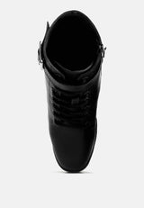 Grahams Faux Leather Lace Up Boots from London Rag International